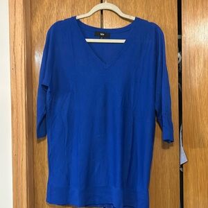 Royal blue three-quarter link sleeve sweater